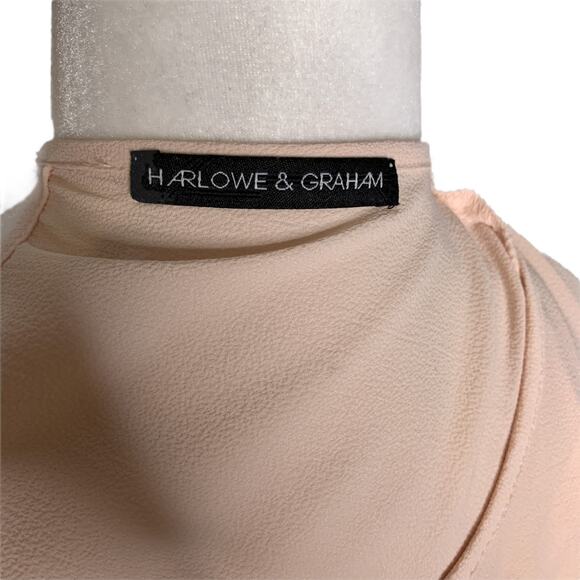 Harlowe & Graham Long Sleeve Tiered Ruffle Hi-Low Top Pink Small - Picture 8 of 12